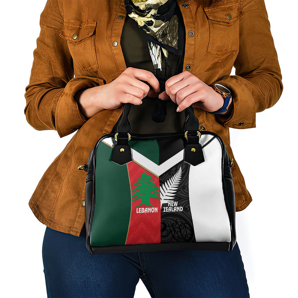 Rugby New Zealand and Lebanon Shoulder Handbag All Black Cedars Together