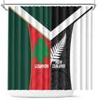 Rugby New Zealand and Lebanon Shower Curtain All Black Cedars Together