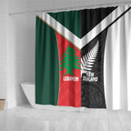 Rugby New Zealand and Lebanon Shower Curtain All Black Cedars Together