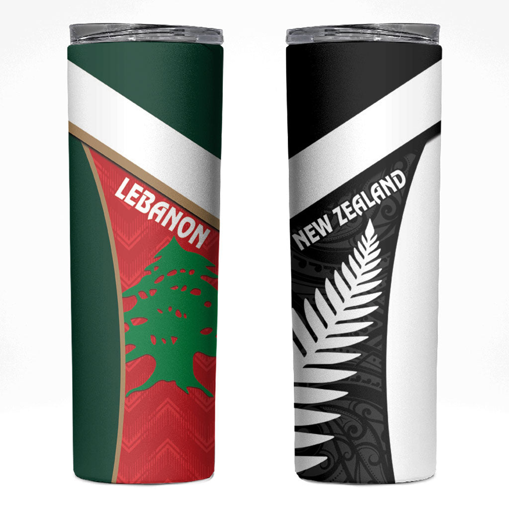 Rugby New Zealand and Lebanon Skinny Tumbler All Black Cedars Together