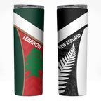Rugby New Zealand and Lebanon Skinny Tumbler All Black Cedars Together