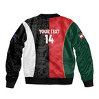 Custom Rugby New Zealand and Lebanon Sleeve Zip Bomber Jacket All Black Cedars Together