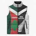 Custom Rugby New Zealand and Lebanon Sleeveless Puffer Jacket All Black Cedars Together