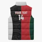 Custom Rugby New Zealand and Lebanon Sleeveless Puffer Jacket All Black Cedars Together