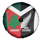 Rugby New Zealand and Lebanon Spare Tire Cover All Black Cedars Together