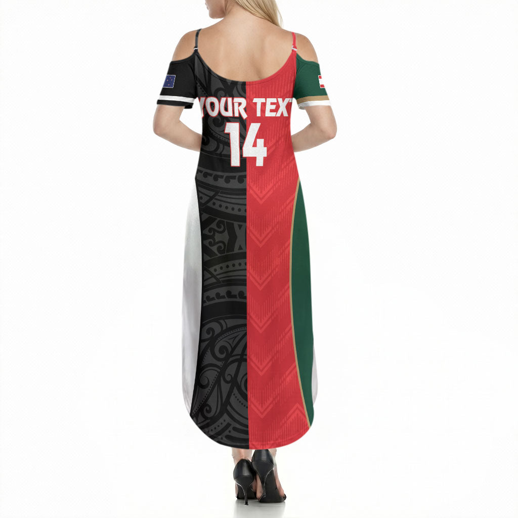 Custom Rugby New Zealand and Lebanon Summer Maxi Dress All Black Cedars Together