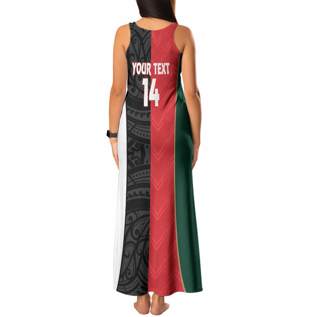 Custom Rugby New Zealand and Lebanon Tank Maxi Dress All Black Cedars Together