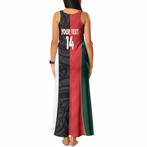 Custom Rugby New Zealand and Lebanon Tank Maxi Dress All Black Cedars Together