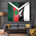 Rugby New Zealand and Lebanon Tapestry All Black Cedars Together