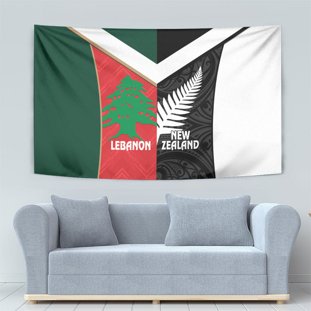 Rugby New Zealand and Lebanon Tapestry All Black Cedars Together