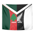 Rugby New Zealand and Lebanon Tapestry All Black Cedars Together