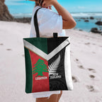 Rugby New Zealand and Lebanon Tote Bag All Black Cedars Together