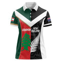 Custom Rugby New Zealand and Lebanon Women Polo Shirt All Black Cedars Together