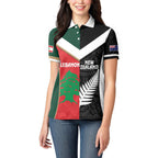 Custom Rugby New Zealand and Lebanon Women Polo Shirt All Black Cedars Together