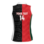 Custom Rugby New Zealand and Lebanon Women Sleeveless Polo Shirt All Black Cedars Together