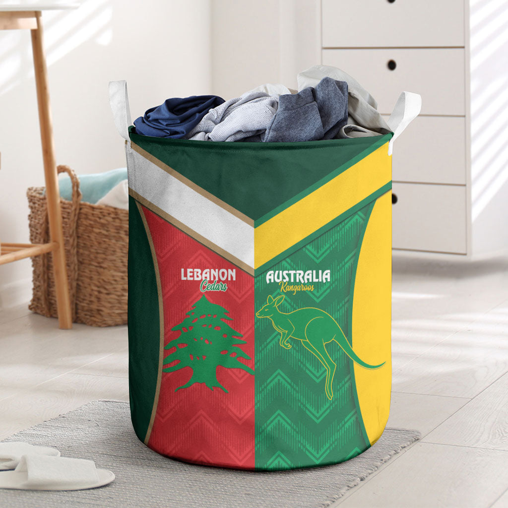 Rugby Australia and Lebanon Laundry Basket Aussie Kangaroos Cedars Together