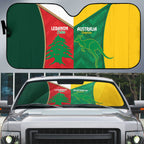 Rugby Australia and Lebanon Auto Sun Shade Aussie Kangaroos Cedars Together