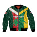 Custom Rugby Australia and Lebanon Bomber Jacket Aussie Kangaroos Cedars Together