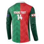 Custom Rugby Australia and Lebanon Button Sweatshirt Aussie Kangaroos Cedars Together