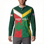 Custom Rugby Australia and Lebanon Button Sweatshirt Aussie Kangaroos Cedars Together