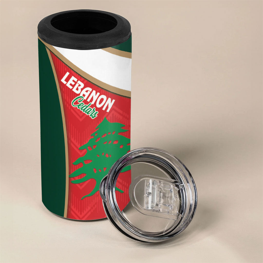 Rugby Australia and Lebanon 4 in 1 Can Cooler Tumbler Aussie Kangaroos Cedars Together