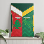 Rugby Australia and Lebanon Canvas Wall Art Aussie Kangaroos Cedars Together