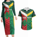 Custom Rugby Australia and Lebanon Couples Matching Long Sleeve Bodycon Dress and Hawaiian Shirt Aussie Kangaroos Cedars Together