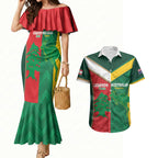 Custom Rugby Australia and Lebanon Couples Matching Mermaid Dress and Hawaiian Shirt Aussie Kangaroos Cedars Together