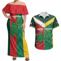 Custom Rugby Australia and Lebanon Couples Matching Off Shoulder Maxi Dress and Hawaiian Shirt Aussie Kangaroos Cedars Together