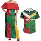 Custom Rugby Australia and Lebanon Couples Matching Off Shoulder Maxi Dress and Hawaiian Shirt Aussie Kangaroos Cedars Together