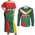 Custom Rugby Australia and Lebanon Couples Matching Off Shoulder Maxi Dress and Long Sleeve Button Shirt Aussie Kangaroos Cedars Together
