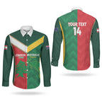 Custom Rugby Australia and Lebanon Couples Matching Off Shoulder Maxi Dress and Long Sleeve Button Shirt Aussie Kangaroos Cedars Together