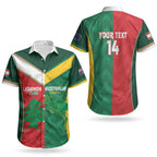 Custom Rugby Australia and Lebanon Couples Matching Off Shoulder Short Dress and Hawaiian Shirt Aussie Kangaroos Cedars Together