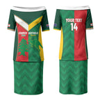 Custom Rugby Australia and Lebanon Couples Matching Puletasi and Hawaiian Shirt Aussie Kangaroos Cedars Together