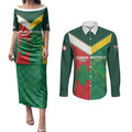 Custom Rugby Australia and Lebanon Couples Matching Puletasi and Long Sleeve Button Shirt Aussie Kangaroos Cedars Together