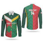 Custom Rugby Australia and Lebanon Couples Matching Short Sleeve Bodycon Dress and Long Sleeve Button Shirt Aussie Kangaroos Cedars Together