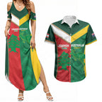 Custom Rugby Australia and Lebanon Couples Matching Summer Maxi Dress and Hawaiian Shirt Aussie Kangaroos Cedars Together