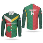 Custom Rugby Australia and Lebanon Couples Matching Summer Maxi Dress and Long Sleeve Button Shirt Aussie Kangaroos Cedars Together