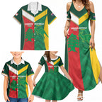Custom Rugby Australia and Lebanon Family Matching Summer Maxi Dress and Hawaiian Shirt Aussie Kangaroos Cedars Together