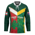 Custom Rugby Australia and Lebanon Hockey Jersey Aussie Kangaroos Cedars Together