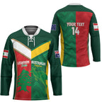 Custom Rugby Australia and Lebanon Hockey Jersey Aussie Kangaroos Cedars Together