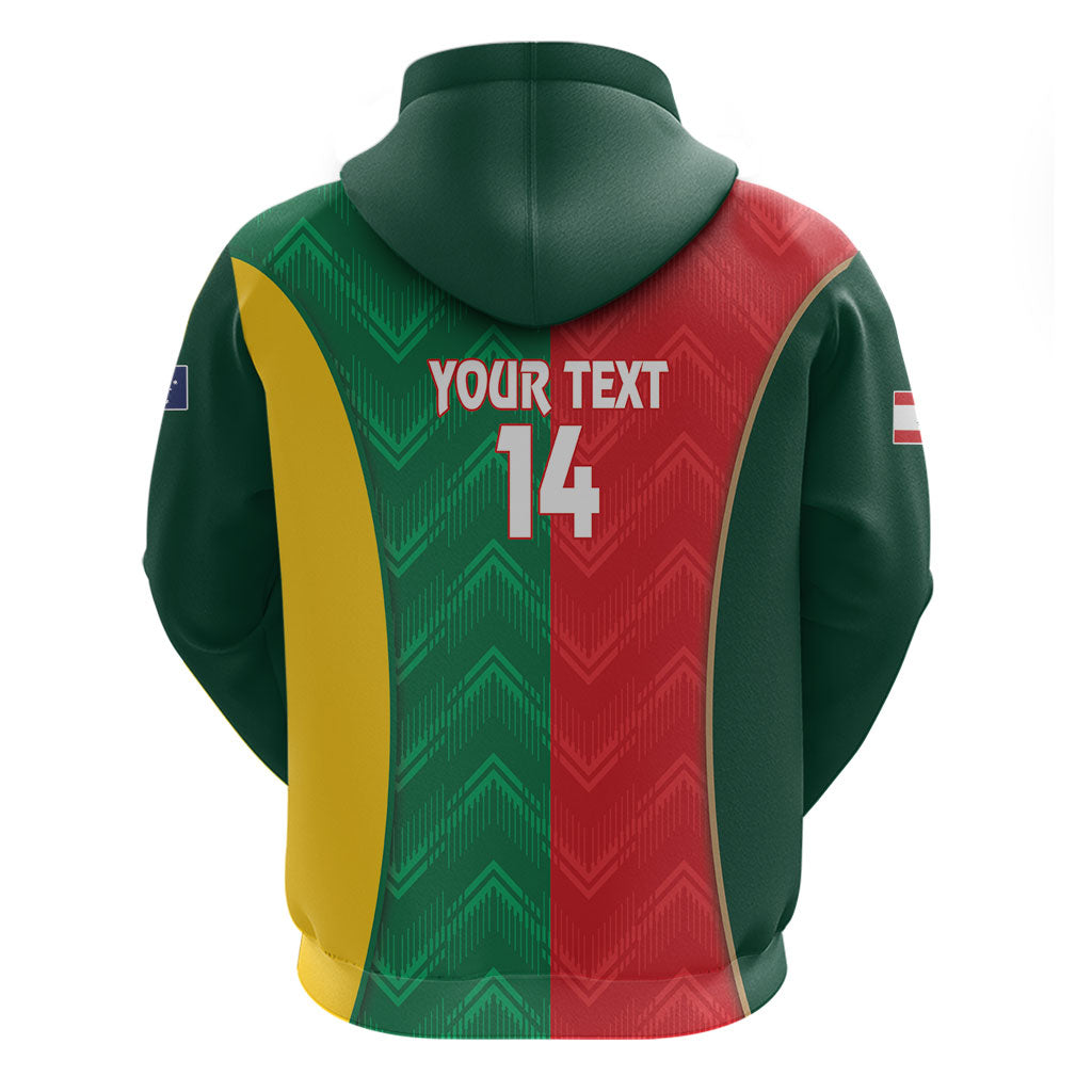 Custom Rugby Australia and Lebanon Hoodie Aussie Kangaroos Cedars Together