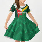 Custom Rugby Australia and Lebanon Kid Short Sleeve Dress Aussie Kangaroos Cedars Together