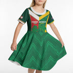 Custom Rugby Australia and Lebanon Kid Short Sleeve Dress Aussie Kangaroos Cedars Together