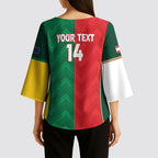 Custom Rugby Australia and Lebanon Kimono Sleeve Blouse Aussie Kangaroos Cedars Together