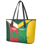 Rugby Australia and Lebanon Leather Tote Bag Aussie Kangaroos Cedars Together