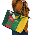 Rugby Australia and Lebanon Leather Tote Bag Aussie Kangaroos Cedars Together