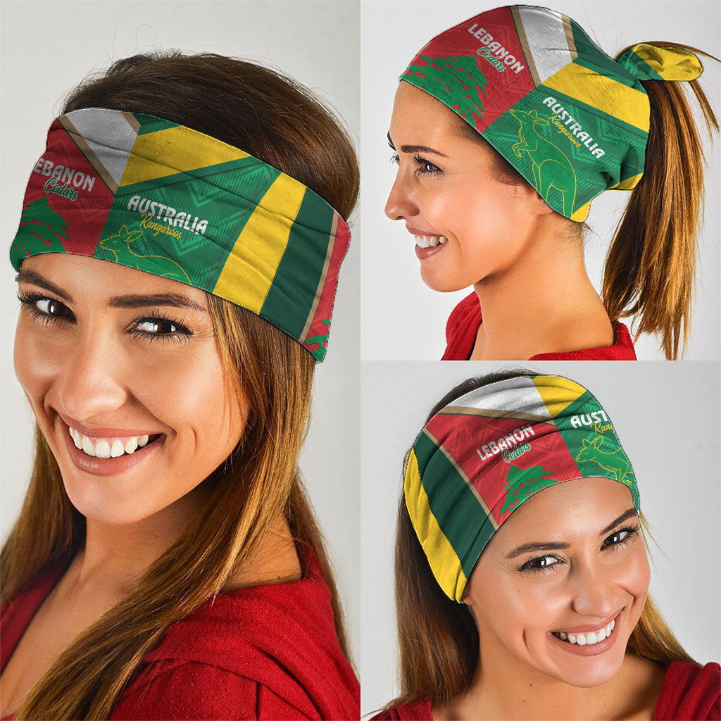 Rugby Australia and Lebanon Neck Gaiter Aussie Kangaroos Cedars Together