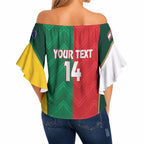 Custom Rugby Australia and Lebanon Off Shoulder Wrap Waist Top Aussie Kangaroos Cedars Together