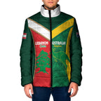 Custom Rugby Australia and Lebanon Padded Jacket Aussie Kangaroos Cedars Together